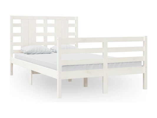Cadre de lit sans matelas blanc 120x200 cm bois de pin massif SCVB00837