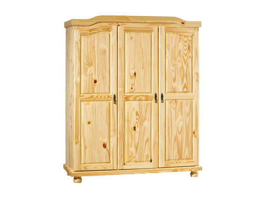 Dekonao - Armoire 3 Portes Penderie Bois Massif Naturel EPML77679