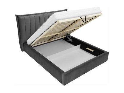 Lit Nobellea 382 Double Rose 160x200 Tapisserie Sommier à Nobellea 210x224x122cm KVSJ95817