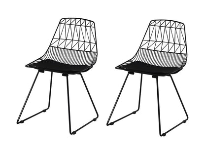 2 chaises filaires métal noir - Dekonao OYLE66975