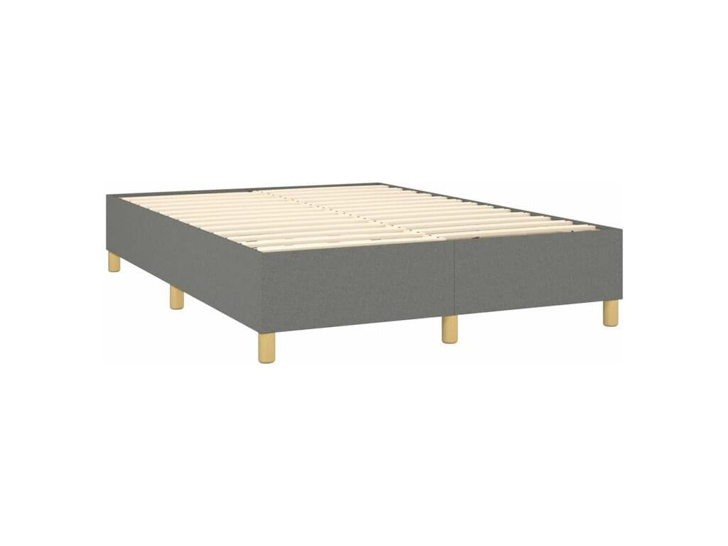 Sommier à Dekonao de lit avec matelas Gris foncé 140x200 Tissu AULE75969