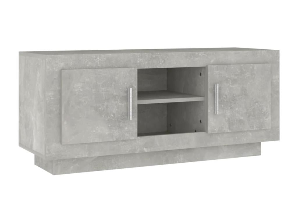 Meuble TV gris béton 102x35x45 cm bois d'ingénierie PGEB10143