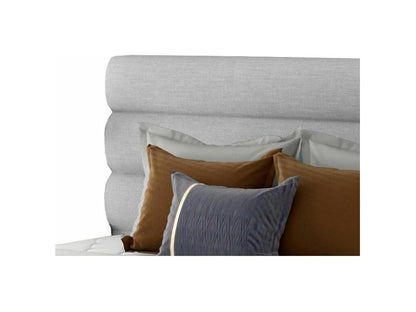 Lit design tissu gris souris avec coffre de rangement Nobellea - 4 tailles-140x200 JMXW48398