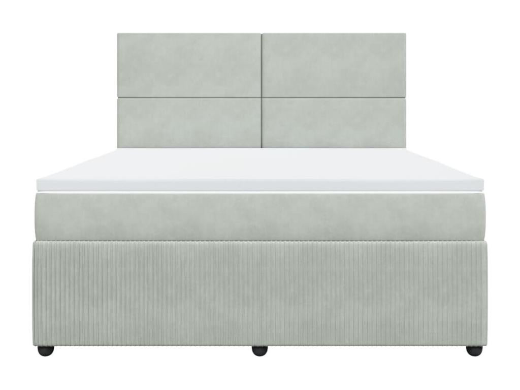 Sommier à Dekonao de lit et matelas Gris clair 180x200cm Velours VSTF80633