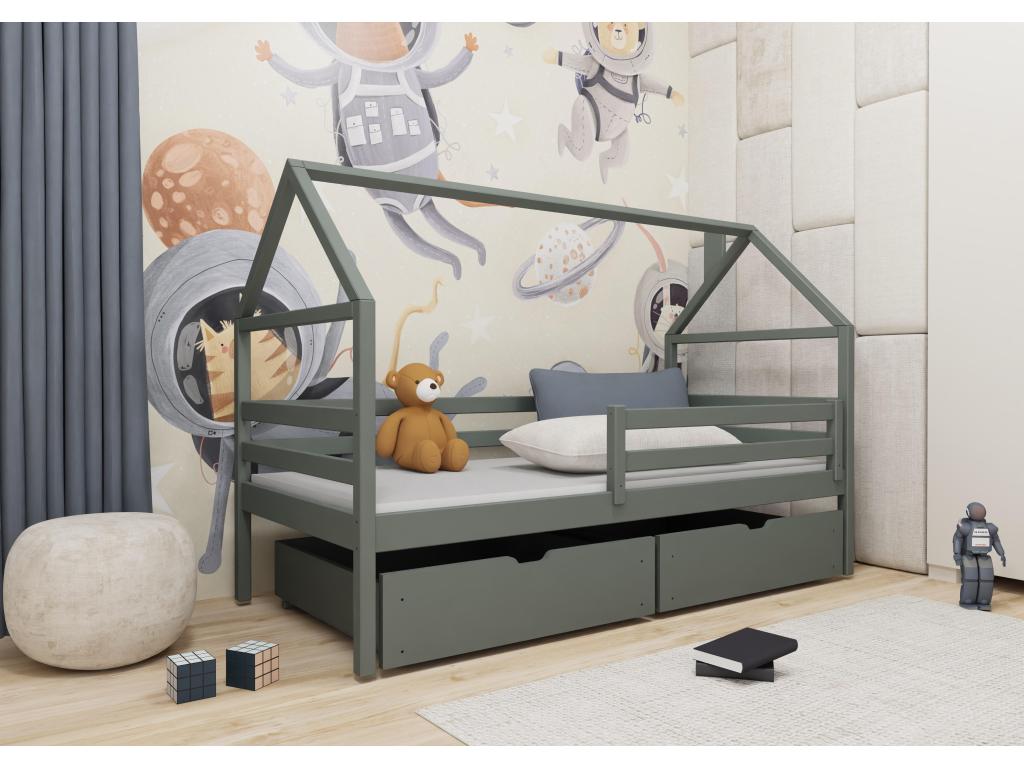 Lit cabane Dekonao HB005 90x200 cm Graphite UOWE19945