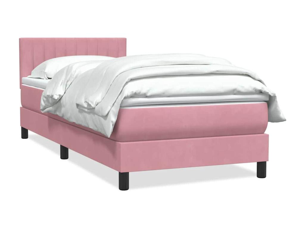 Sommier à Dekonao de lit avec matelas rose 80x220 cm velours KKZE71807
