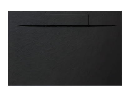 Receveur de douche 150x85 cm noir Dekonao PLUS en Résine et Poudre de Marbre avec Grille Latérale EN RÉSINE DE MARBRE YXFH22384