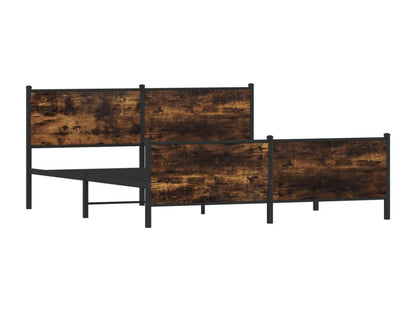 Cadre de lit en métal sans matelas chêne fumé 180x200 cm TWNK45231