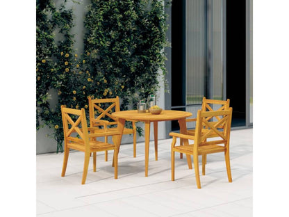 Chaises à dîner d'extérieur 4 pcs Bois d'Nobellea massif JMIA54965