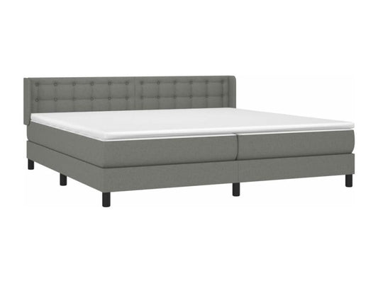 Lit à sommier tapissier avec matelas Gris foncé 200x200cm Tissu XICX44184