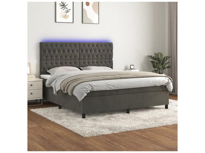Sommier à Dekonao de lit matelas et LED Gris foncé 180x200 VJYW09560