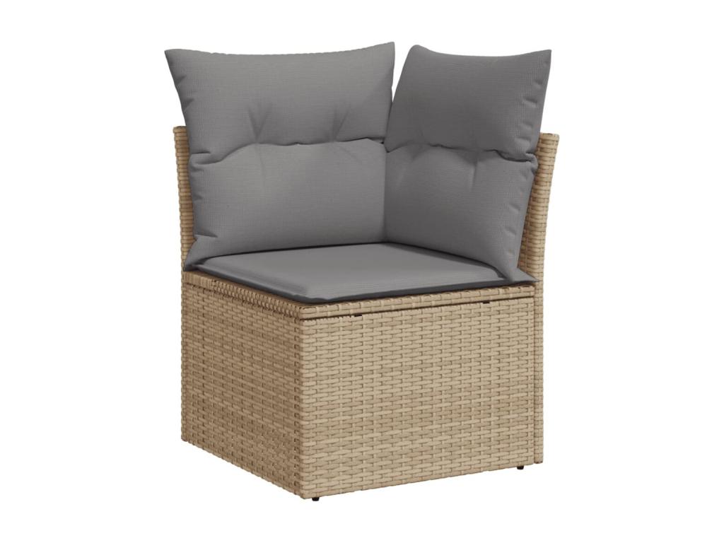 Salon de jardin et coussins 11 pcs méDekonao beige résine tressée NOZD13777