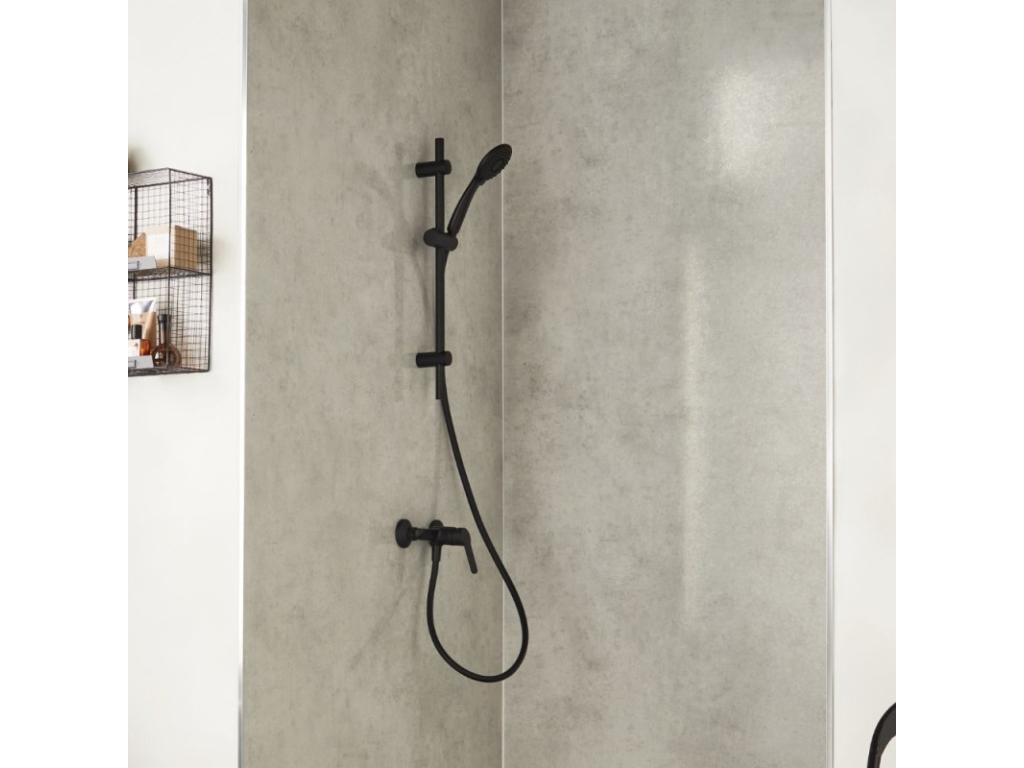 Pack mitigeur de douche mécanique Nobellea noir barre pommeau nettoyant PKHL27850