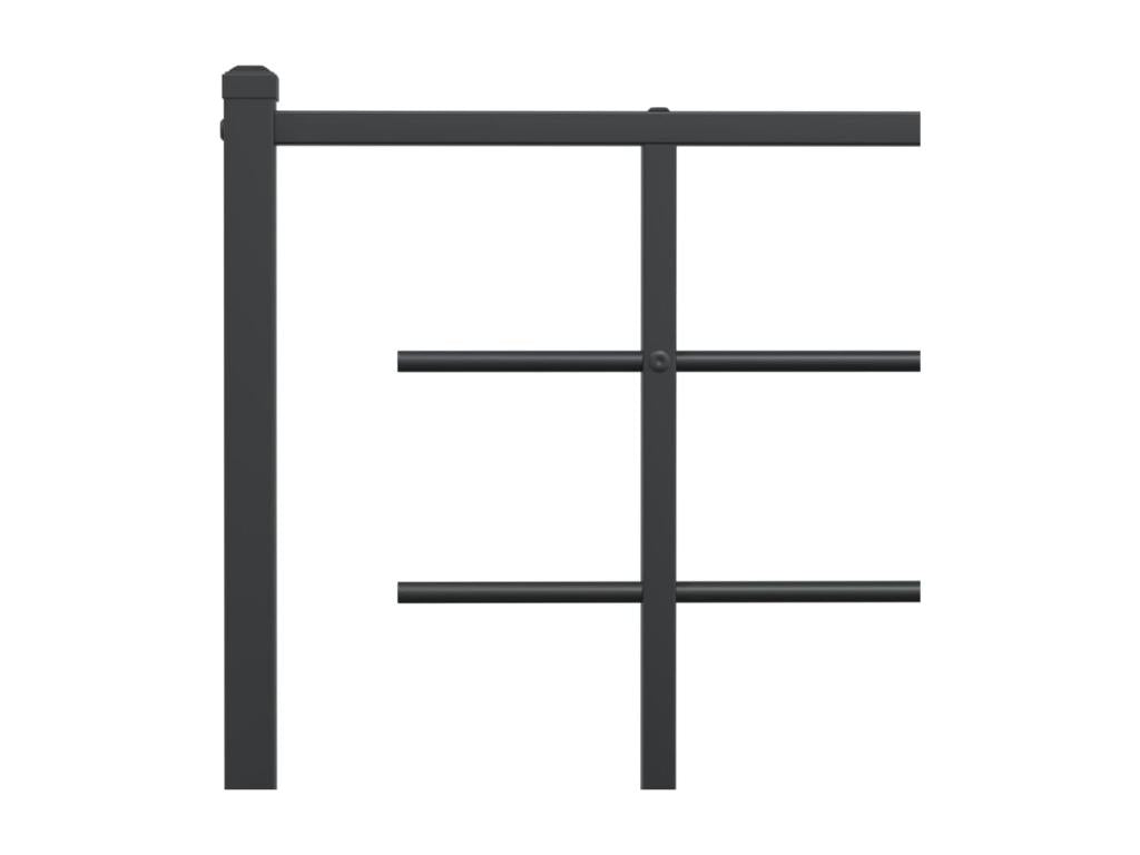 Cadre de lit métal sans matelas avec pied de lit noir 150x200cm YFOQ60875