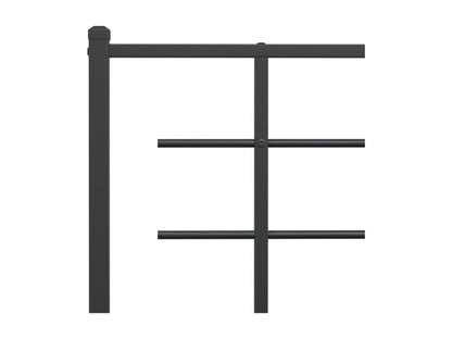 Cadre de lit métal sans matelas avec pied de lit noir 150x200cm YFOQ60875