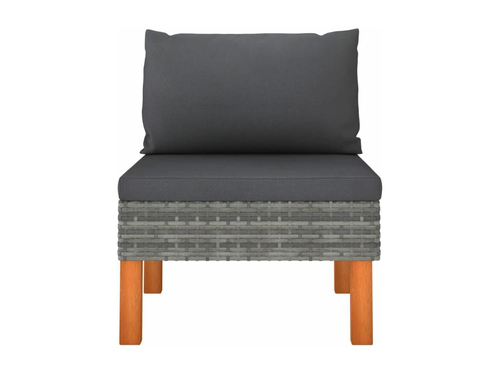 Canapés centraux 2 pcs Résine tressée et bois d'eucalyptus FKHQ08912