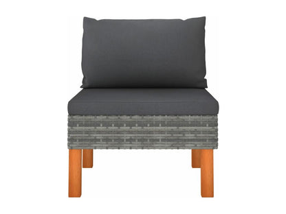 Canapés centraux 2 pcs Résine tressée et bois d'eucalyptus FKHQ08912