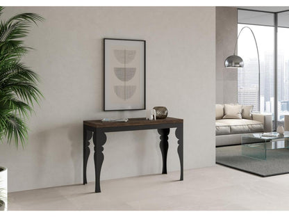 Table extensible portefeuille 120x45/90 cm Paxon Double Noyer cadre Anthracite UBYT47346