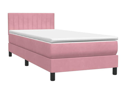 Sommier à Dekonao de lit avec matelas rose 80x220 cm velours KKZE71807