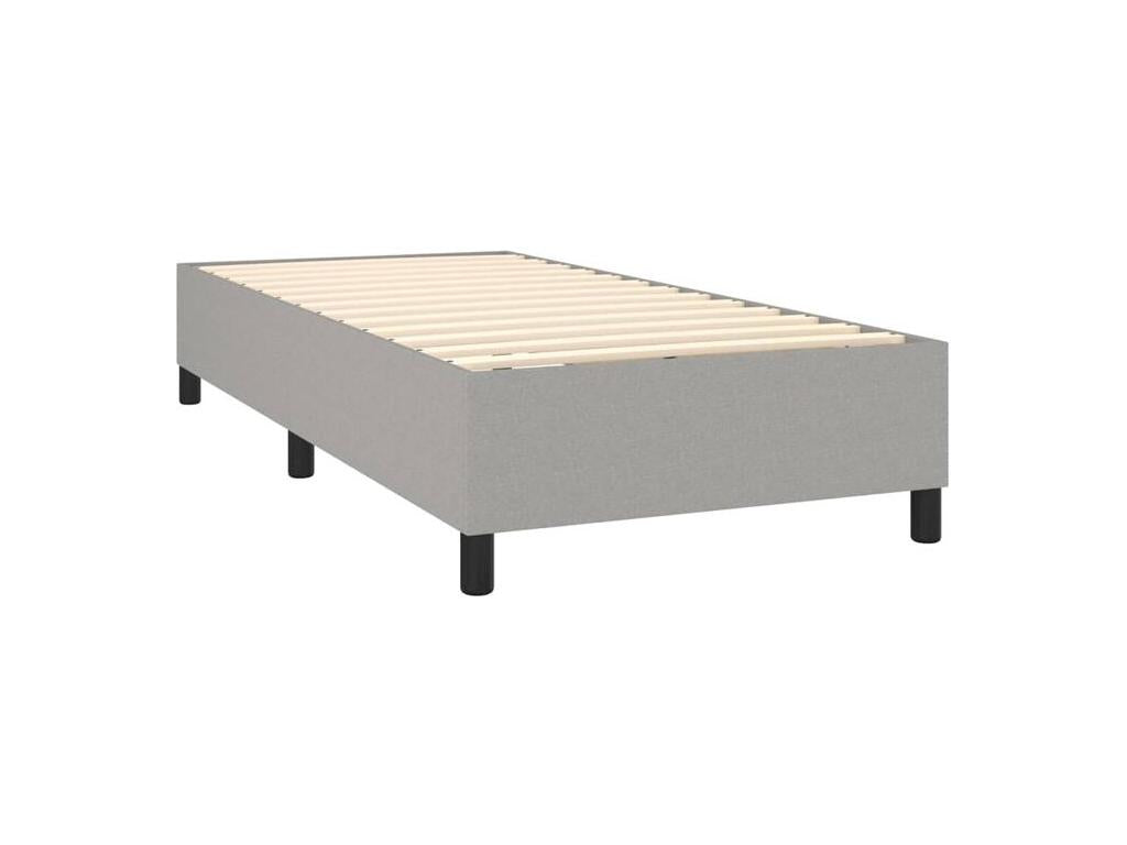 Sommier à Boisona de lit avec matelas et LED Gris clair 90x190 EVHF03923
