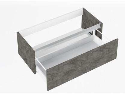 Ensemble meuble de salle de bain 1 tiroir 1 colonne gris Dekonao et miroir à LED Dekonao L 100cm PVDA72041