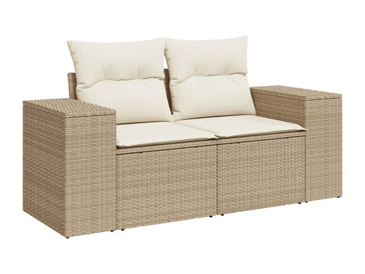 Salon de jardin avec coussins 7 pcs beige résine tressée XWJR82716