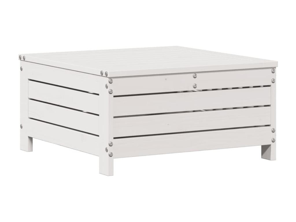 Salon de jardin 5 pièces avec coussins blanc bois massif de pin GRRH77658