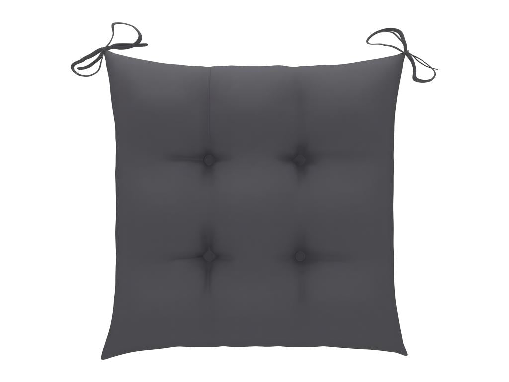 Chaises de jardin avec coussins anthracite lot de 3 Bois teck WVWH21371