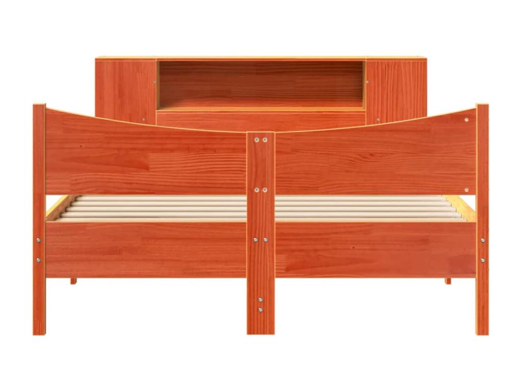 Cadre de lit sans matelas cire marron 135x190cm bois pin massif XSWN67579