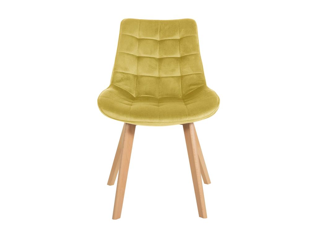 Lot de 2 chaise salle à manger - Velours / Blanc - Jaune - Dekonao LAOU68965
