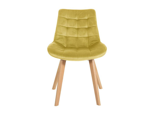 Lot de 2 chaise salle à manger - Velours / Blanc - Jaune - Dekonao LAOU68965