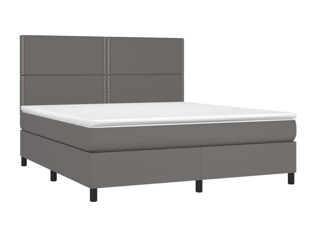 Sommier à Nobellea de lit avec matelas et LED Gris 180x200 QMUD41033