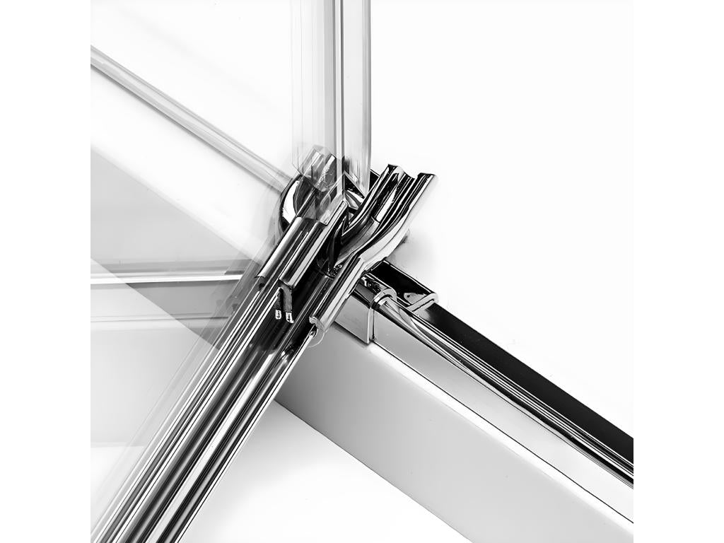 Cabine de douche droite 100x100 pivotante MAJORQUE Nobellea couleur Nobellea accès de face RCOS19615