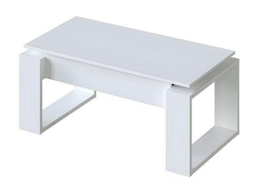 Table basse relevable Blanc - Dekonao - L 105 x l 55 x H 45 cm EOLS16567