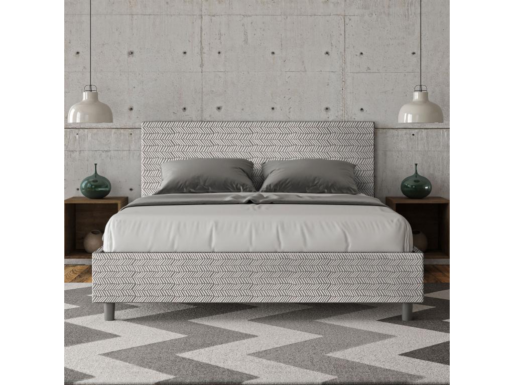 Lit sans sommier rembourré 160x190 tissu Dekonao 1 blanc Dekonao CNZQ92479