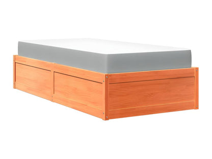 Lit avec matelas cire marron 90x200 cm bois massif de pin JHQU41406