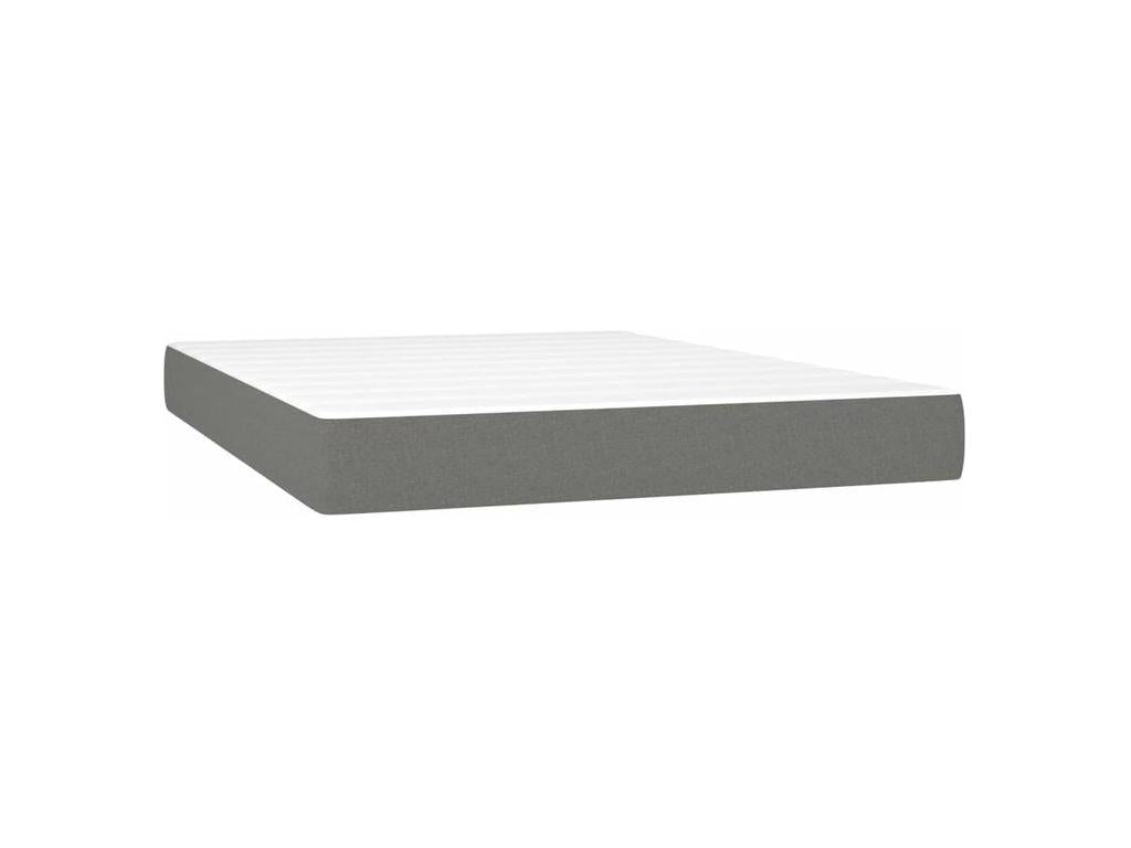 Sommier à Dekonao de lit avec matelas Gris foncé 140x200 Tissu AULE75969