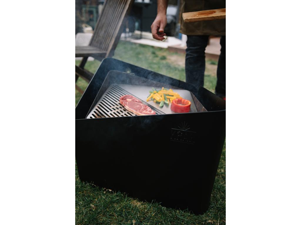 Dekonao Brasero à bois grille 79x69cm - levant grille noir VFBW43879