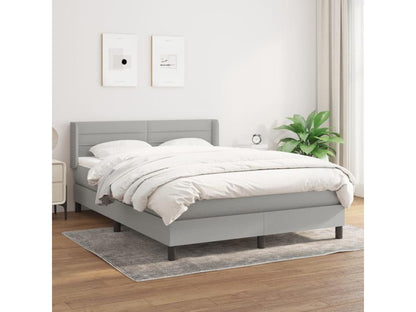 Lit à sommier tapissier avec matelas Gris clair 140x200cm Tissu DBGC30835