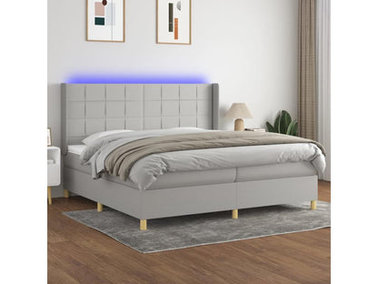 Sommier à Dekonao de lit matelas LED Gris clair 200x200 Tissu EDBB59203