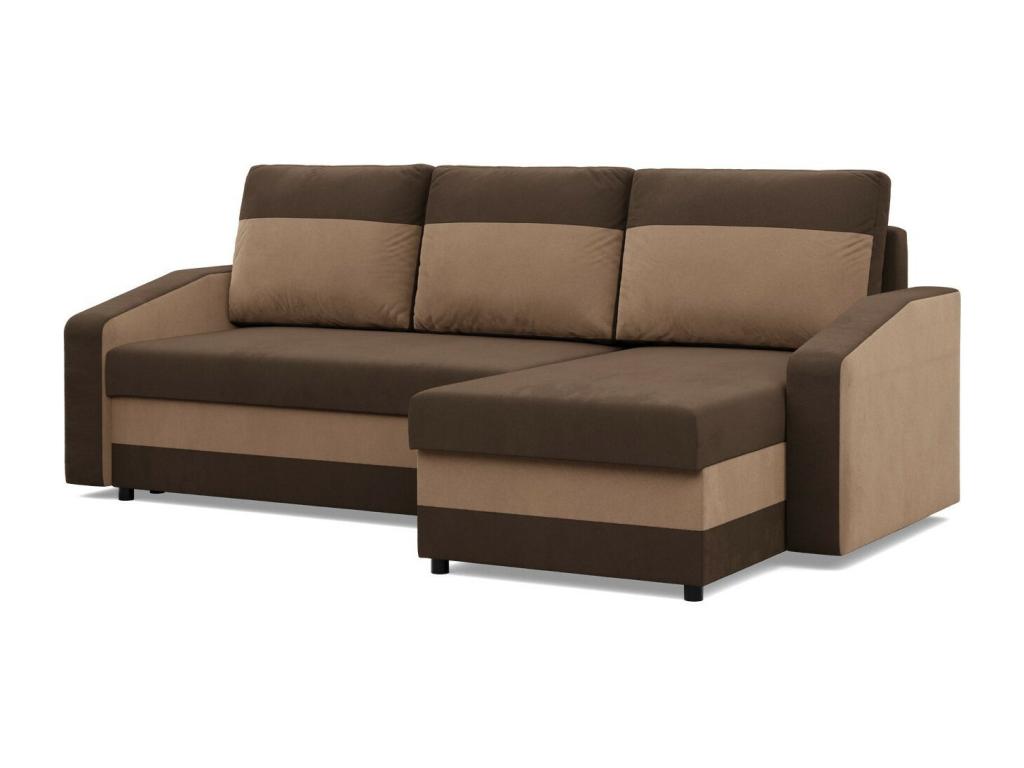 Canapé d'angle avec fonction couchage Universelle Seite Brun foncé Brun JZYG98184