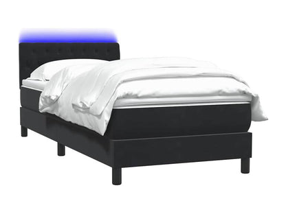 Sommier à Nobellea de lit avec matelas noir 90x210 cm velours YJJW07937