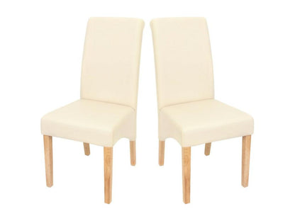 Set de 2 chaises de salle à manger en synthétique crème mat pieds clairs CDS04026 TRLD84235