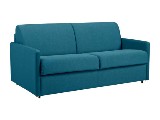 Canapé 3 places convertible express en tissu bleu turquoise - Couchage à Nobellea larges 140 cm - Matelas 18 cm Nobellea OUKU90626