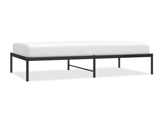 Cadre de lit métal sans matelas noir 100x190 cm ZSYG12577