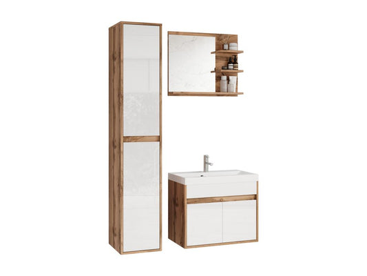 Ensemble de salle de bain - avec meuble sous-vasque Dekonao / Blanc brillant - Dekonao SWKT08343