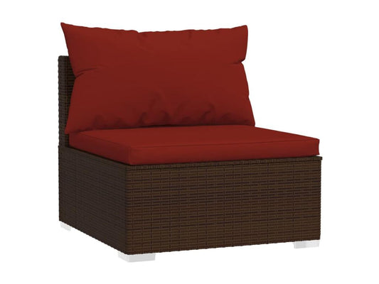 Salon de jardin 9 pcs avec coussins Marron Résine tressée 2 QQCQ30284