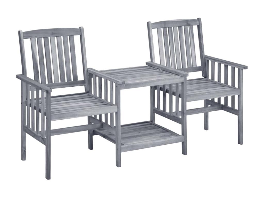 Chaises de jardin avec table à thé et coussins Dekonao solide ZYSU85176