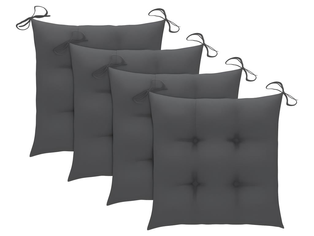 Chaises de jardin avec coussins anthracite lot de 3 Bois teck WVWH21371