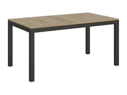 Table à manger rectangulaire bois clair et métal anthracite Dekonao 160cm PDWY86413